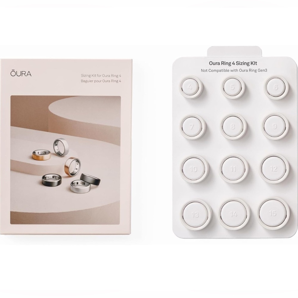 Oura Ring Sizing Kit with Clear Packaging
